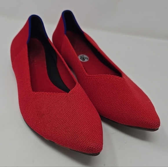 Rothy's the point flat loafer slip on shoes red women 9.5 comfy minimalist - Picture 10 of 10